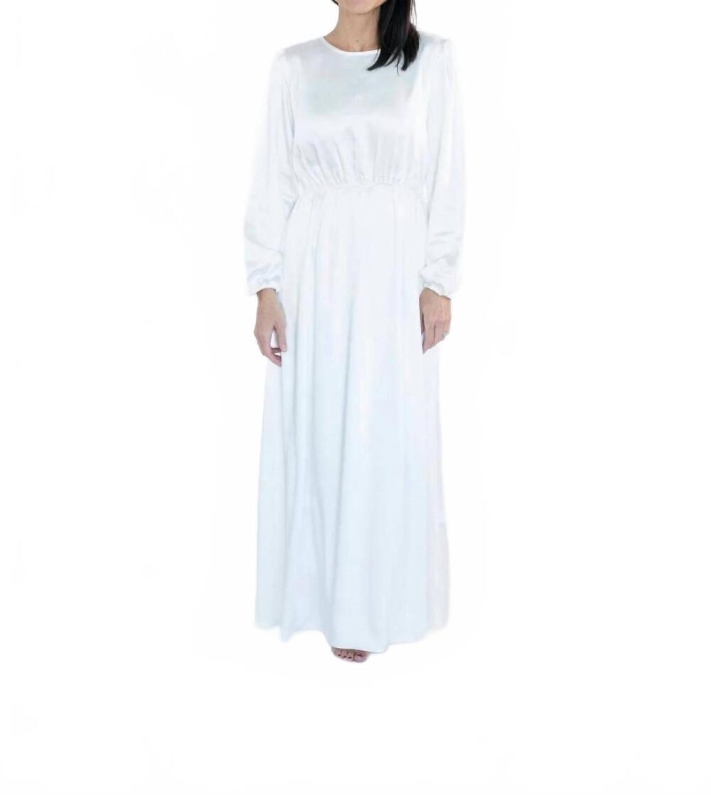 NEW TEA N ROSE satin temple dress in white
